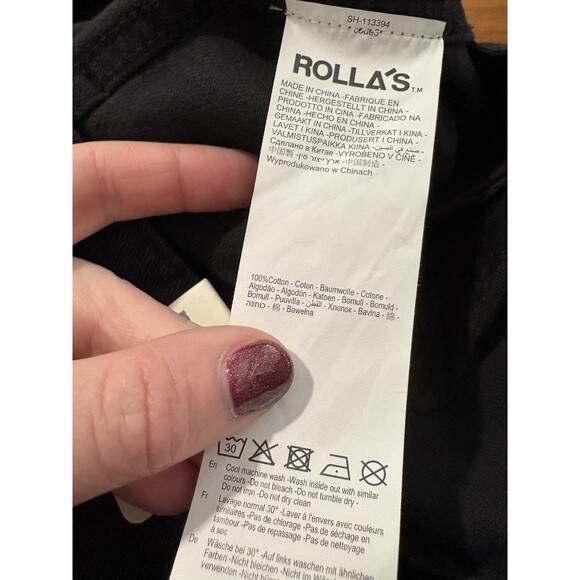 Rolla’s Size 30/12 NWT Dusters Denim Shorts Black Denim - Picture 8 of 9